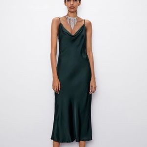 Zara Emerald Green Slip Dress